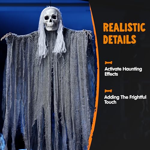 Halloween Hanging Grim Reaper Decorations - 3 Pack, 31.5 & 53 Inches, Outdoor Spooky Props