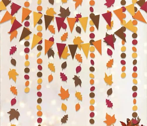 Fall Bunting Banner Thanksgiving Decorations Autumn Garlands & Flags