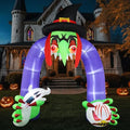 Giant 11Ft Creepy Witch Arch Inflatable Halloween Decoration – Outdoor Decor with LED Lights & Waterproof Design - Variation: Witch Arch