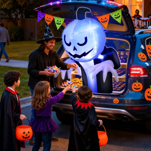 3 Ft Inflatable Halloween Car Decoration Kit with Pumpkin Ghost & Accessories
