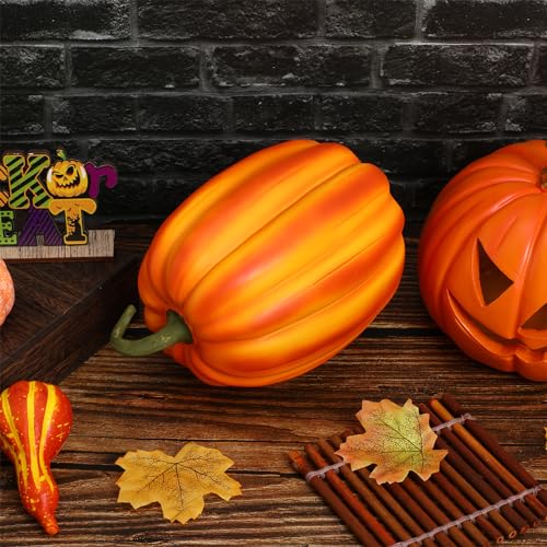 Halloween Resin Pumpkin Decoration - Fall Autumn Faux Pumpkin for Indoor Outdoor Use