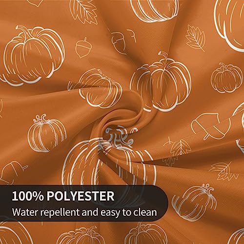 Round Fall Tablecloth 70 Inch White Pumpkins & Burnt Orange - Thanksgiving