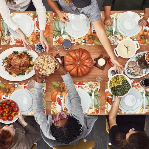 Fall Pumpkin Paper Placemats Set of 50 - Autumn Thanksgiving Table Decor