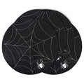 Feuille Halloween Placemats Set of 4 - Black & White Spider Web Round Table Decor