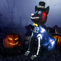4Ft Halloween Inflatable Dog Skeleton - Spooky Yard Decor with Lights & Stakes