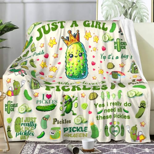 Pickle Blanket Gifts Plush Pickle Throw - 60x50 Inches - Kids & Adults
