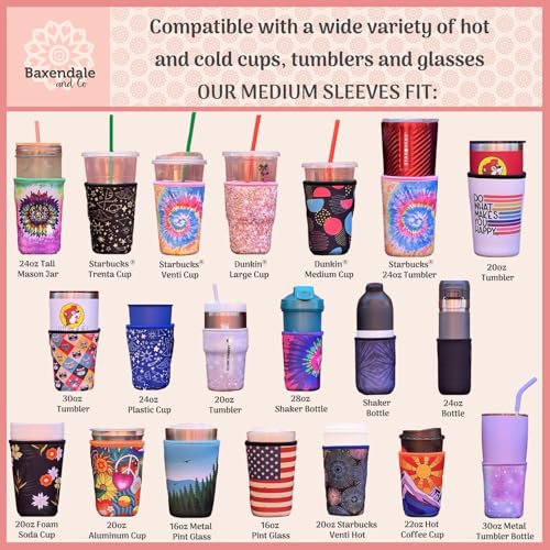 Medium Neoprene Iced Coffee Sleeve Cups 2 Pack - Halloween Pumpkin