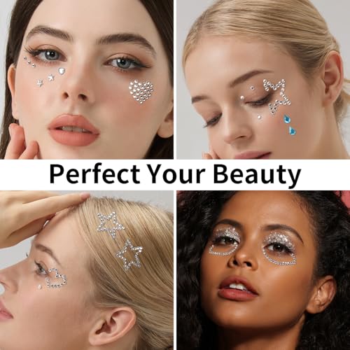 Self Adhesive Face Gems Set - Pearl Stickers for Makeup, Raves & Parties