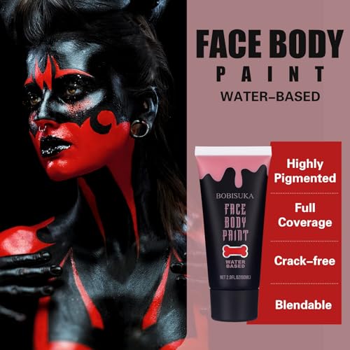 Red Face & Body Paint - Water-Based, Non-Toxic Halloween, Cosplay & Art Makeup