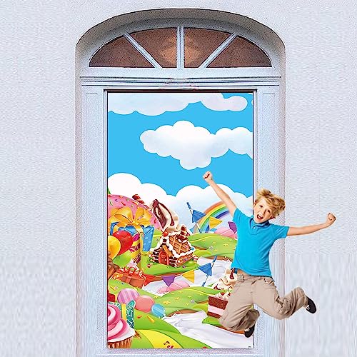 Candyland Rainbow Doughnut Balloon Banner for Kids Birthday Baby Shower Decorations