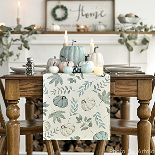 13x48 Inch Blue Fall Table Runner - Polyester Home Party Decor