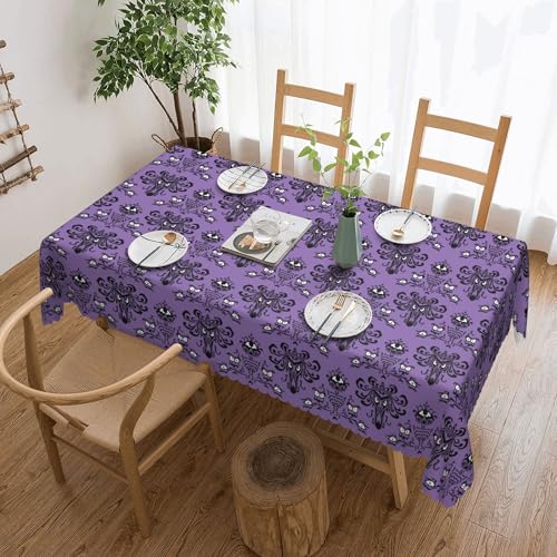 Haunted Mansion Square Water-Resistant Tablecloth 54x72in - Spill-Proof Washable Polyester