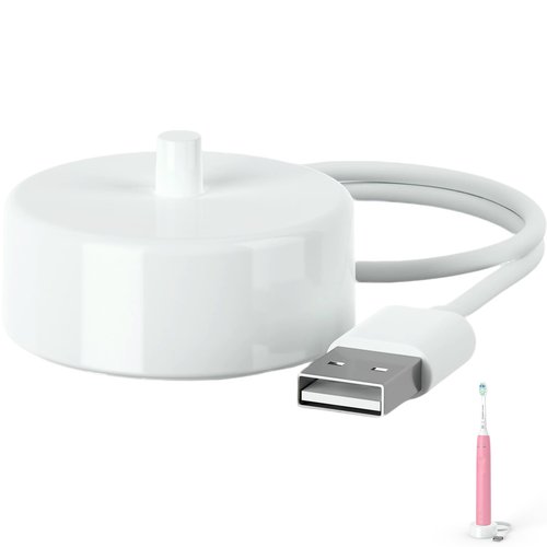 Mdforme USB Toothbrush Charger for Philips Sonicare Electric Toothbrushes HX6100, Compatible w/ HX3000 HX6000 HX8000 HX9000 ProtectiveClean 6100 5100 4100 2100 1100 Expert Series - White