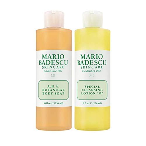 Mario Badescu Body Breakout Kit - A.H.A. Botanical Soap & Cleansing Lotion "O" | Ideal for Oily Skin, 2 Ct.