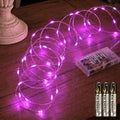 Purple 16ft Battery-Operated Fairy Lights with 8 Modes & Timer - 50 Micro LEDs