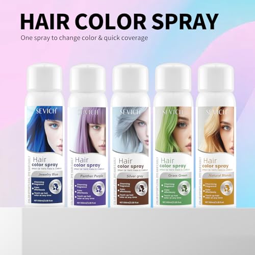 Blue Hair Color Spray - Temporary, Quick-Dry, Non-Sticky 100mL