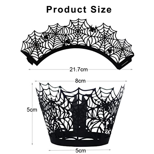 Halloween Spiderweb Cupcake Wrappers - Laser Cut Paper Liners - 50 Pack - Variation A