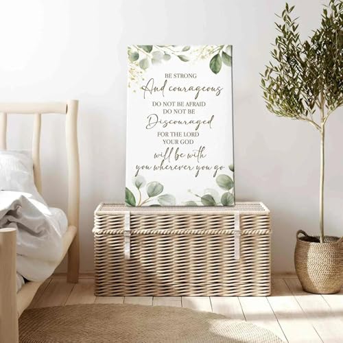 Big Bible Verse Wall Decor - 36x24 Inch Canvas Framed Religious Wall Art