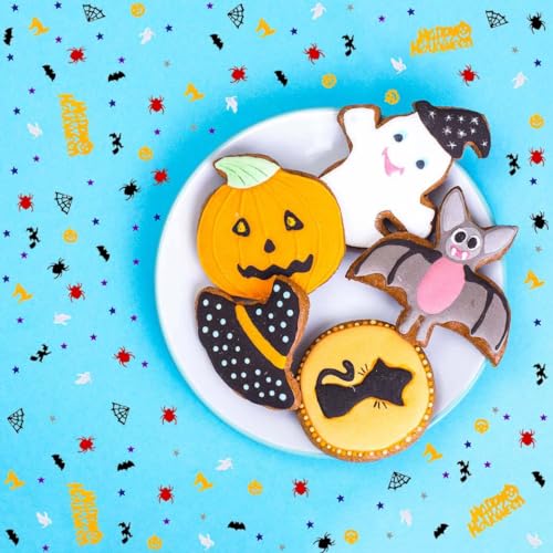 Multicolor Halloween Confetti Set Ghost Pumpkin Spider Bats Witches Table Scatter