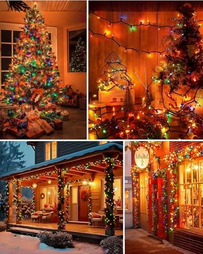 Multicolor Christmas Lights 100 Count Connectable Incandescent String 21 Feet UL Certified