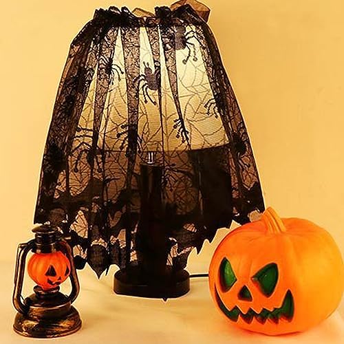 Halloween Decorations Set with Spider Webs Bats and Table Covers - Indoor Party Supplies