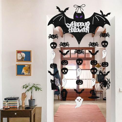 Halloween Hanging Decorations Kit - Bat, Ghost, Spider, Pumpkin Wall & Door Decor
