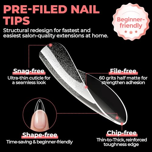 Medium Stiletto Gel Nail Tips - 312Pcs Press On Nails with Variation B0-Medium Stiletto