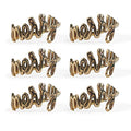 Merry Gold Christmas Thanksgiving Napkin Ring Set - 6 Piece, 1.9" Diameter