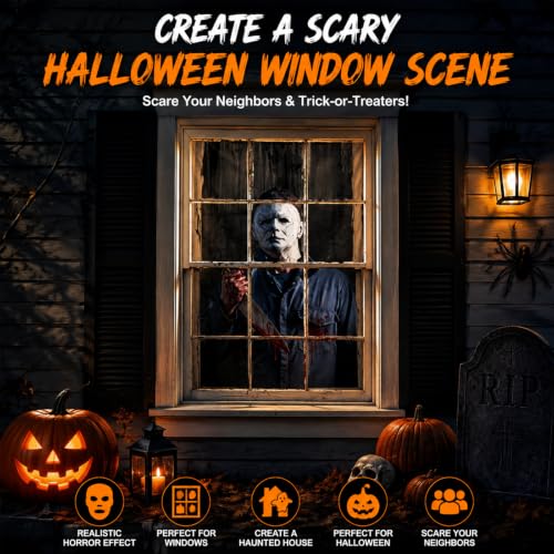 Halloween Horror Curtain Decoration - Black Window & Door Cover for Haunted House