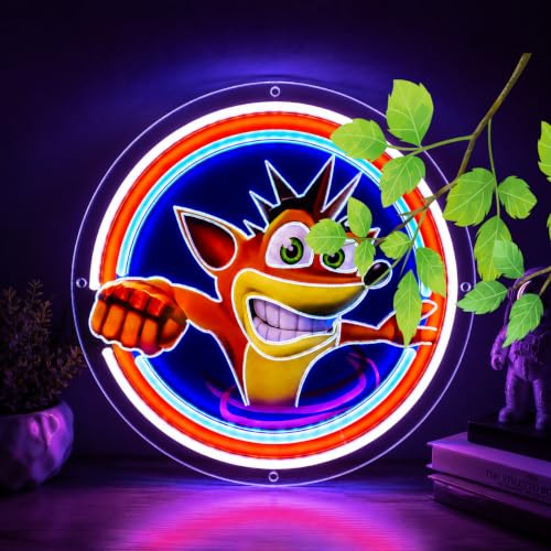 Cartoon Animal Neon Sign LED Wall Light for Gaming Room & Bedroom - Orange, White & Blue Variations