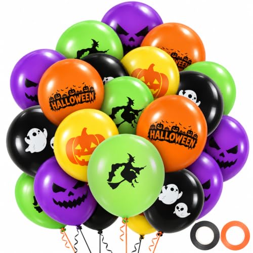 Halloween Balloons Set - Black & Orange 30 Pcs Latex Party Decorations