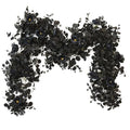 Black Garland with Flowers - 6.56ft Halloween Decorations with 8 Roses - Indoor Outdoor Wall Backdrop - Black / 1PC