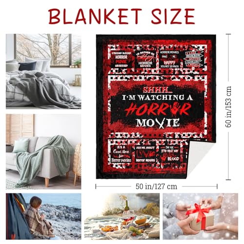 Horror Movie Blanket 50x60 Inches - Spooky Decor & Gift for Horror Fans
