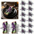 Halloween Spooky Beetle Spider Napkin Rings Set of 12 - Gothic Table Decor