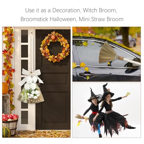 Natural Wedding Broom for Jumping Ceremony Handmade Vietnamese Straw Whisk with Wooden Handle - Variation of THIS Listing