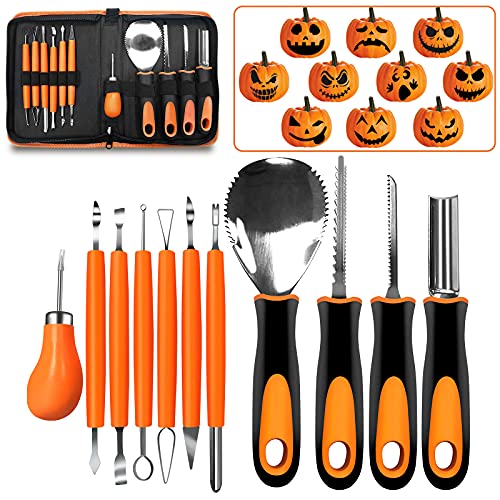 Pumpkin Carving Kit 12 Pieces Professional Stainless Steel Tools Halloween