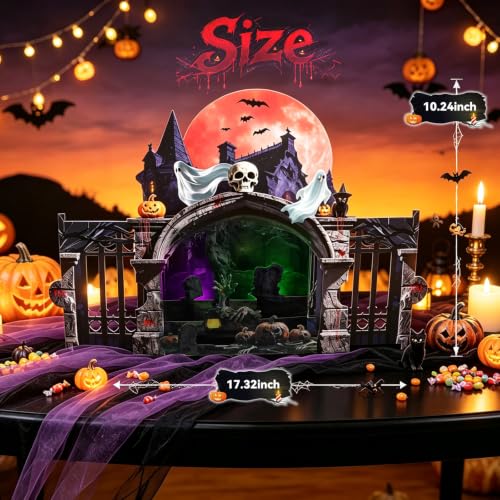 Halloween Pop Up Greeting Card with Lights and Creepy Sounds - Haunted Castle Design