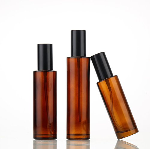 TOPWEL 3PCS 60ml/2oz Empty Amber Glass Lotion Pump Bottles Travel Cosmetic Makeup Soap Dispensers Containers Jars with Black Cap for Foundation Cream Makeup Removel Oil Shampoo
