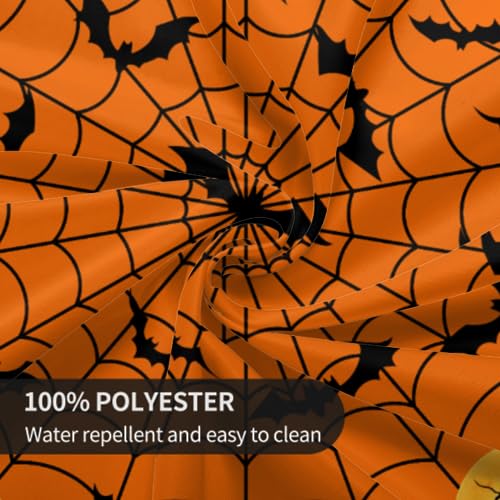 Halloween Round Tablecloth 60 Inch Spooky Pumpkin Cat Web Bat Decor Variation 1