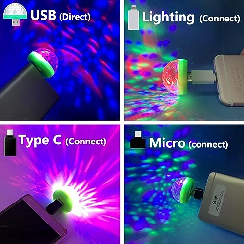 10 pcs USB Mini Disco Ball Party Lights RGB Sound Control LED Stage Lamps