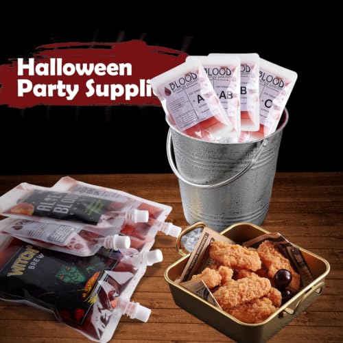 Halloween Blood Bags for Drinks 32PCS Reusable Party Pouches with Funnels
