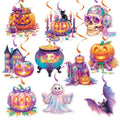 Halloween Hanging Swirls Party Decorations 10 Pack Ceiling Streamers Ghost Pumpkin Bat