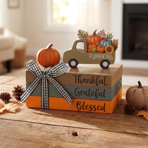 Fall Decor Pumpkin Carriage Tiered Tray Decor - Farmhouse Autumn Home Accent
