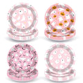 Pink Halloween Ghost Disposable Paper Plates - 48 Pack, Cute Pumpkin Party Tableware