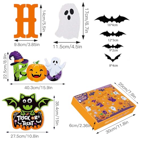 Halloween Decorations Set with Banners, Bats, Webs, Balloons & Photo Props - 100+ Pieces
