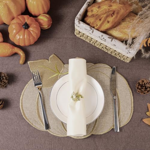 Fall Placemats Set of 6 Pumpkin Harvest Table Decor - Autumn Thanksgiving Kitchen
