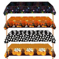 Halloween Tablecloth Set 4 Pack 54x108 Inch Spider Web Pumpkin Bat Designs - Party Decor