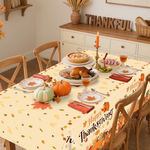 Thanksgiving Tablecloths, 3 Pack 54 x 108 Inch Plastic Table Covers - Thanksgiving-2