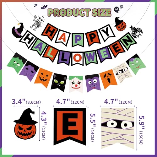 Party Spot! 64pcs Halloween Party Decorations Banner & Treat Bags - Indoor Outdoor