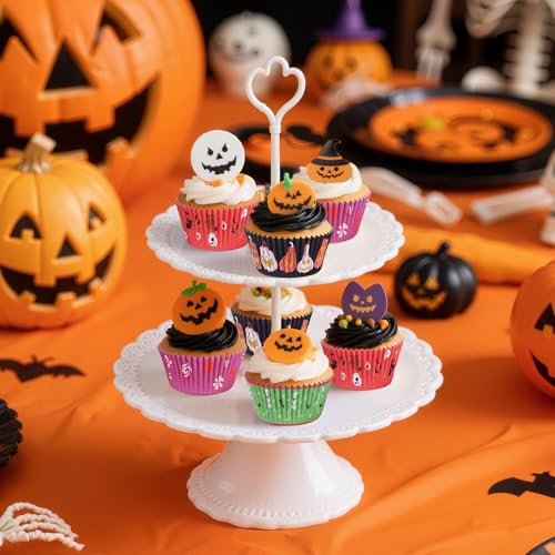 Halloween Cupcake Liners Pack - Castle and Pumpkin Pattern, Style A, 100 pcs
